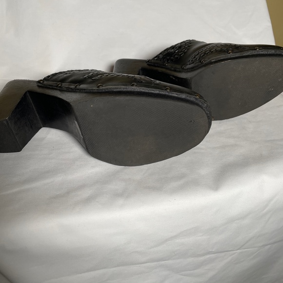 Jack Rogers Ali Whipstitched black leather clogs mules size 9 - Picture 3 of 7